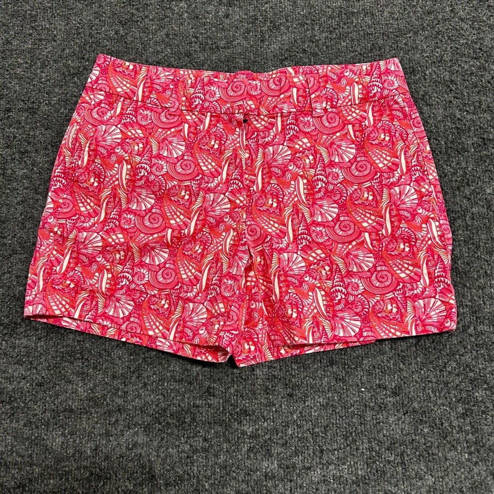 Vineyard Vines Shorts Womens Size 4 Pink Seashell Print Stretch Casual Beach